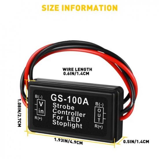 Universal Third Brake Light Stop Light Pulsing Strobe Flashing Module Controller