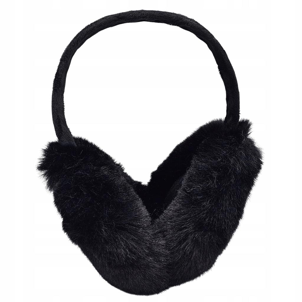 Women's Winter Earmuffs Foldable Warm Plush Headband Black