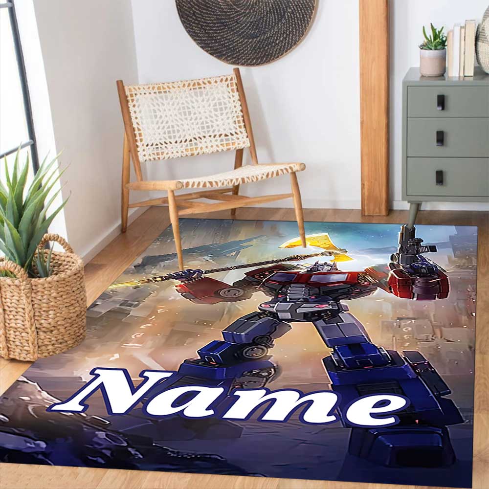 Transformers Fans Customize Your Name Rug, Office Chair Cushion, Home Bedroom Living Room Gift.