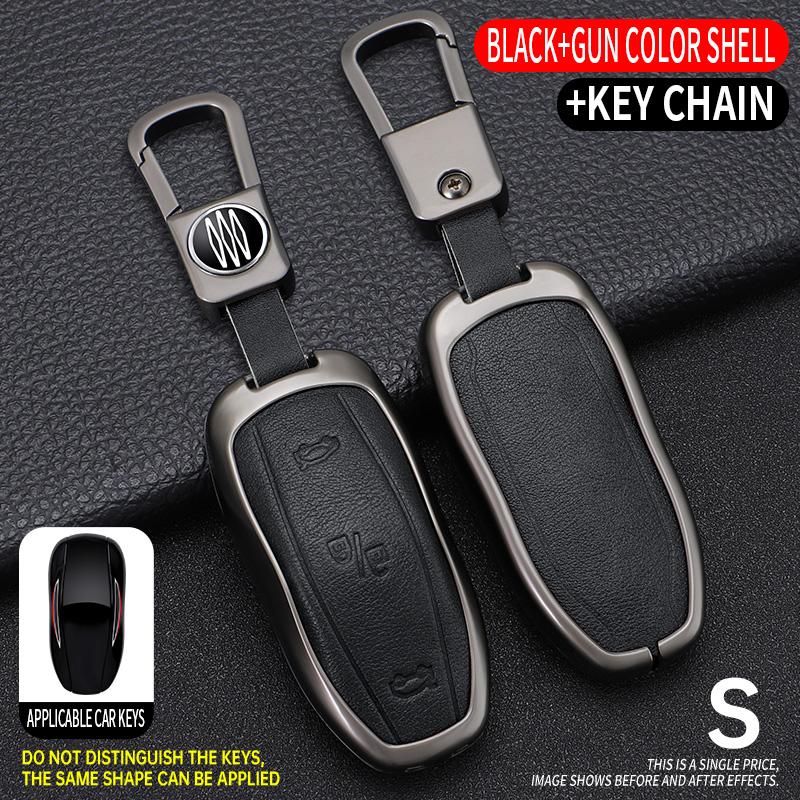 Zinc Alloy+ Leather Car Smart Key Cover Case Shell Fob For Tesla Model 3 Model Y X S Key Shell Bag Holder Protector Accessories