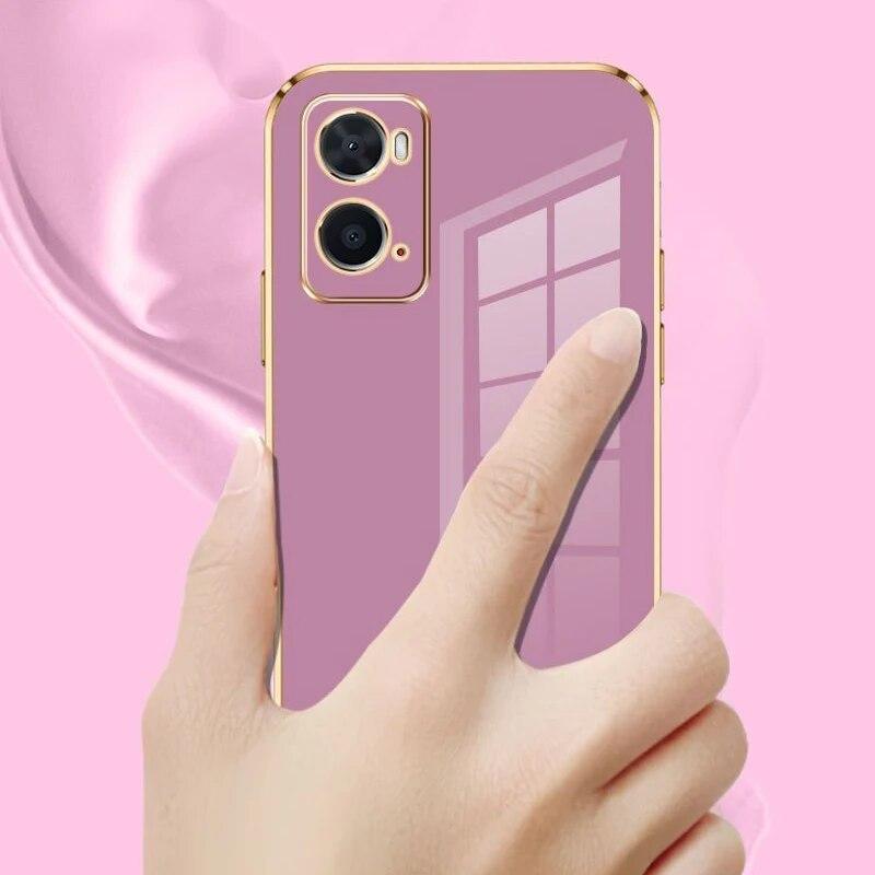 For OPPO A76 deksel oppo a96 telefonveske Oppo A96 A76 deksel CPH2333 CPH2375 Deksel A76 96 Luksus Firkantet plating Støtsikkert bakdeksel