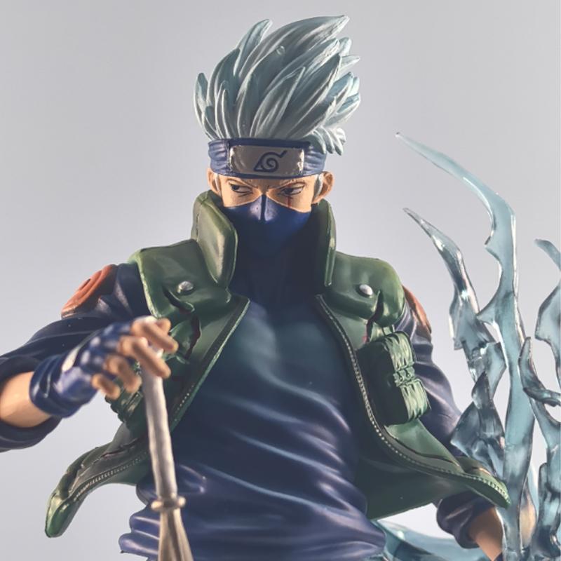 24cm 9.4 inch Anime Hatake Kakashi Action Figures Pvc Statue Desktop Ornamen Set Statue Model Ornament Room Desk Toys