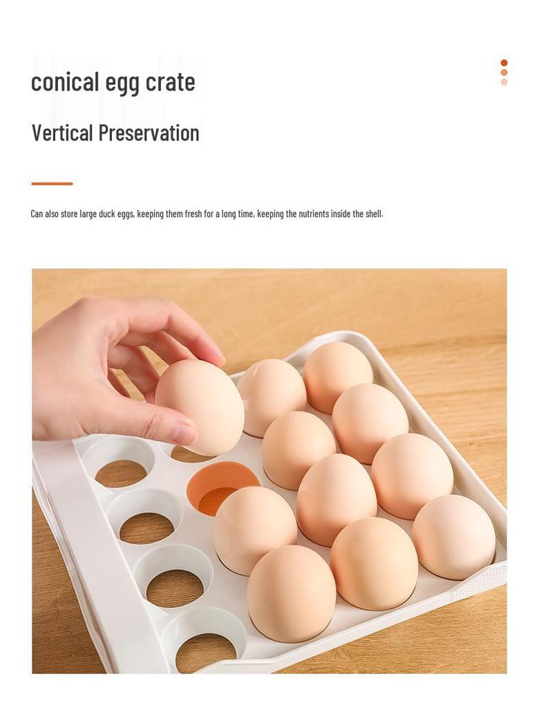Double-Layer Drawer Egg Storage Box - 32 Grid Stackable Container