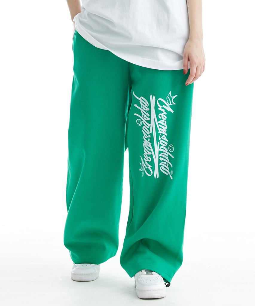 CREAM SODA LAB Crsdel Lettering Wide Elastic Pants