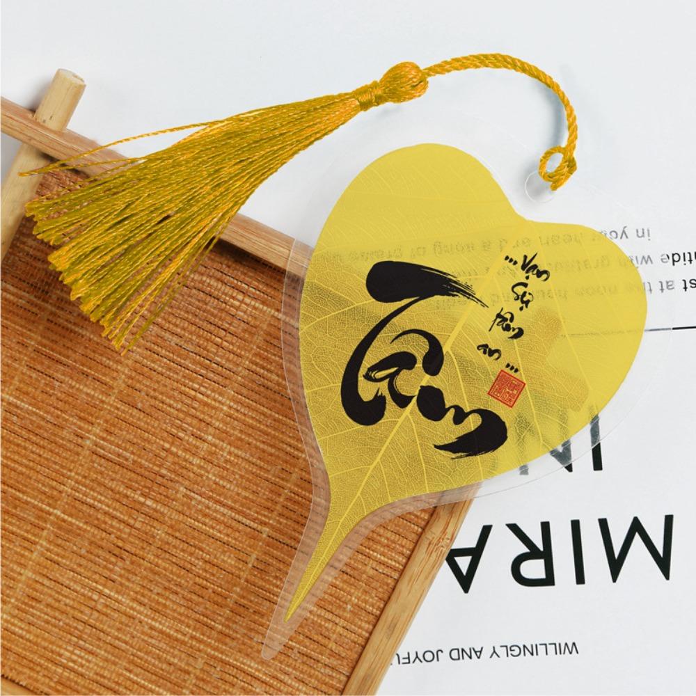 5Pcs DIY Bodhi Leaf Vein Bookmark Handmade Bookmark Pendant Vintage Southeast Asian Bookmark Home