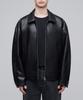 Musinsa Standard Synthetic Leather Extra Oversized Single Jacket [Black]