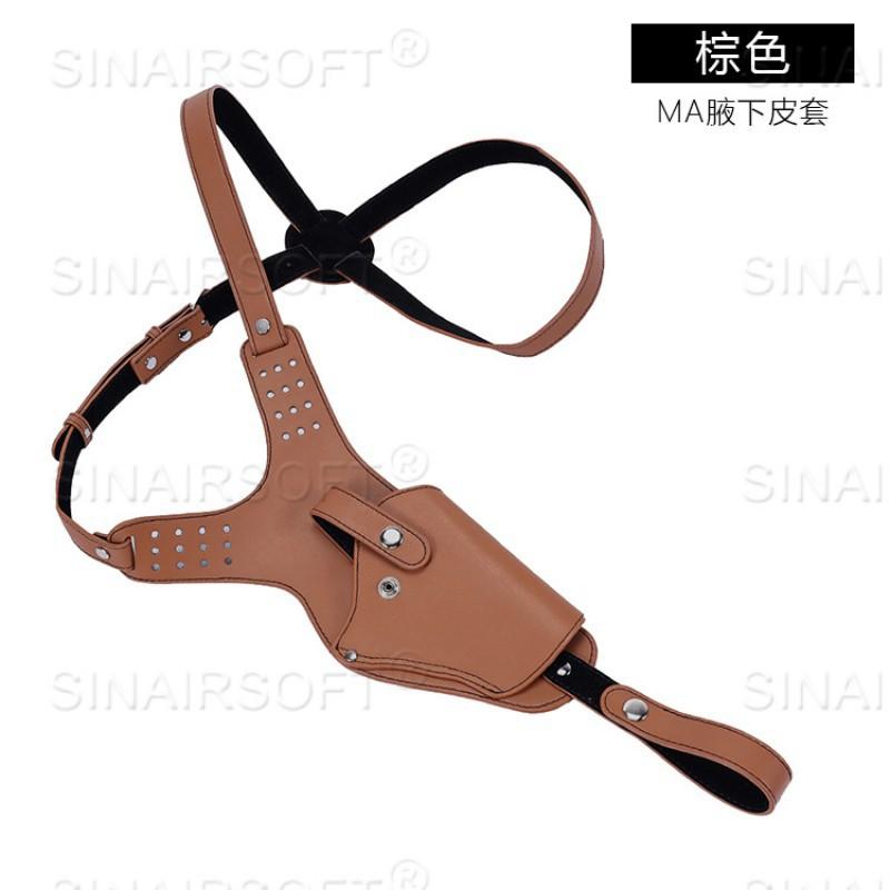

Outdoor Black Top-layer Cowhide Universal Underarm Holster Portable Hidden Agent Bag Hanging коричневий