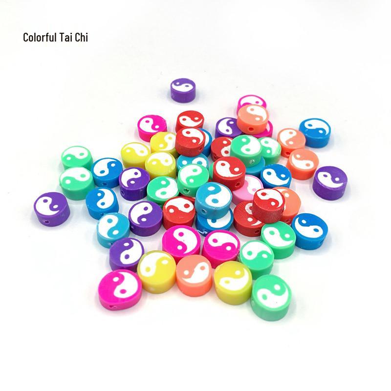 Colorful Fruit & Smiley Face Polymer Clay Beads Bracelet DIY Jewelry Accessories