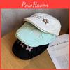 Starry Japanese Style Beret Cap With Short Brim Breathable Cotton For Women