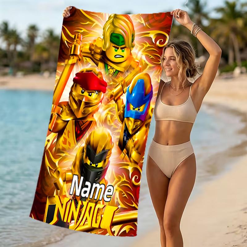 Customizable personalized beach towels Lego Ninjago themed designs.Suitable for the beach, yoga, sports;ideal as beach accessories