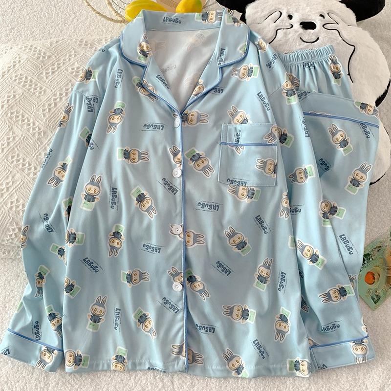 Pijama Coração Roxo Primavera Outono para Mulheres Moda Manga Comprida tops e Calças roupa de dormir Elegante de Alta Qualidade Confortável Lapela Roupa de Descanso
