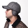 Modna wodoodporna męska ciepła czapka nauszniki HipPop PU czapka baseballowa na jesień i zimę