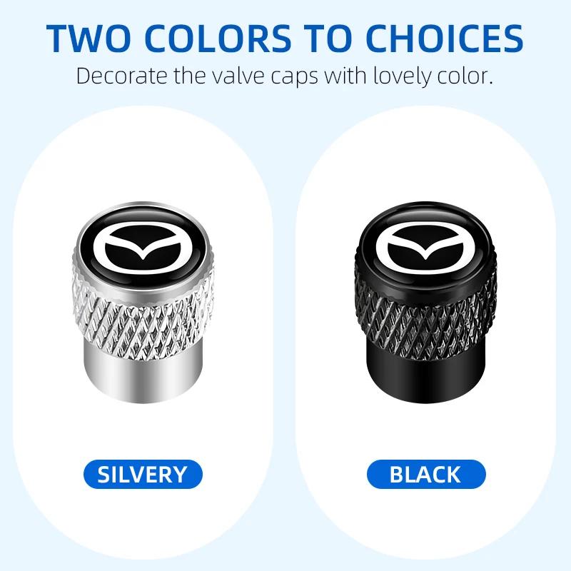 4Pcs Car Wheel Tire Valve Cover Caps For Mazda CX-3 Bk CX-5 MS Speed 5 6 2 3 FF17