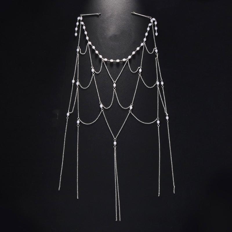 Prachtige Legering Haarstuk Haarversiering Met Fijne Parels Kwastjes Ideaal Voor Bruiden En Avondfeesten