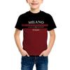 Trendy Children's Short-sleeved T-shirt with Stripes and Numbers Kids' Top