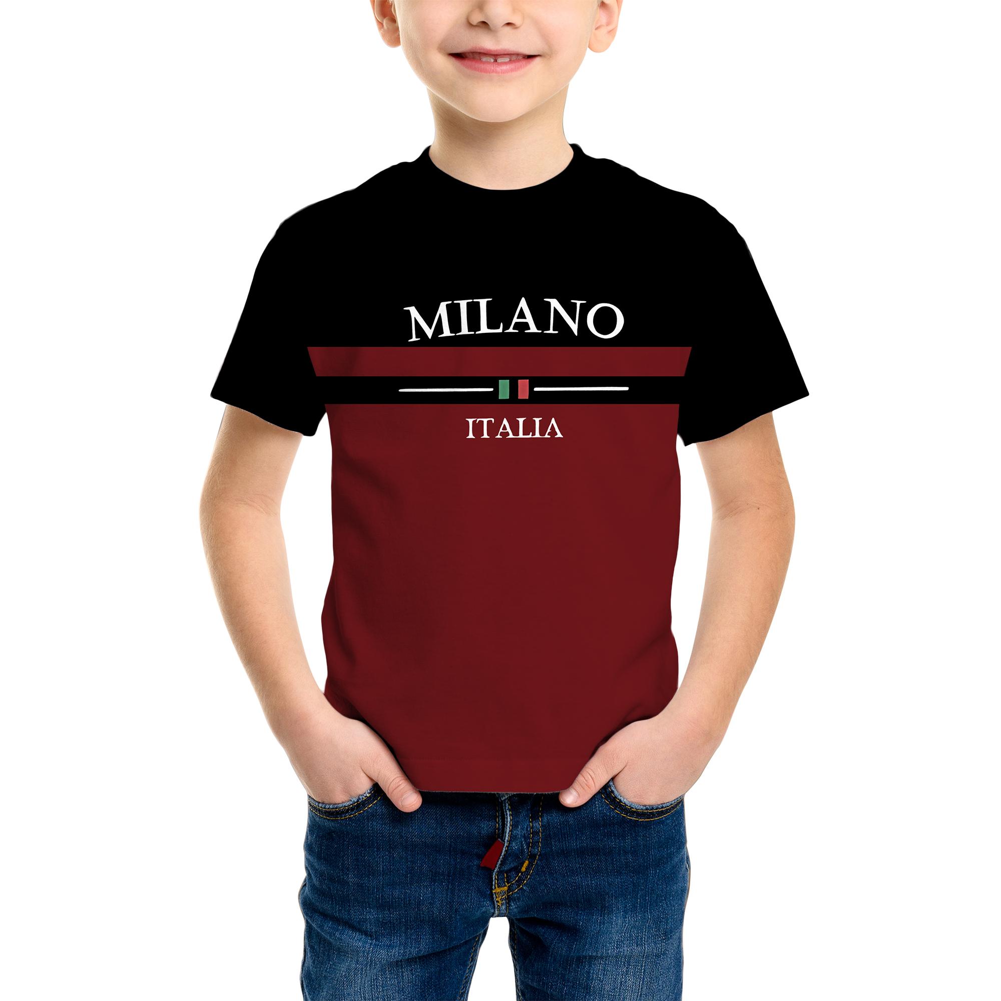

Trendy Children s Short-sleeved T-shirt with Stripes and Numbers Kids Top 100