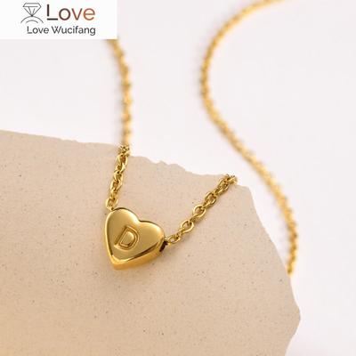 Tiny A -Z Initial Necklaces For Women ,Letter Chain Choker Young Girls Gift Jewelry ,Gold Color Stainless Steel Collar Femenino