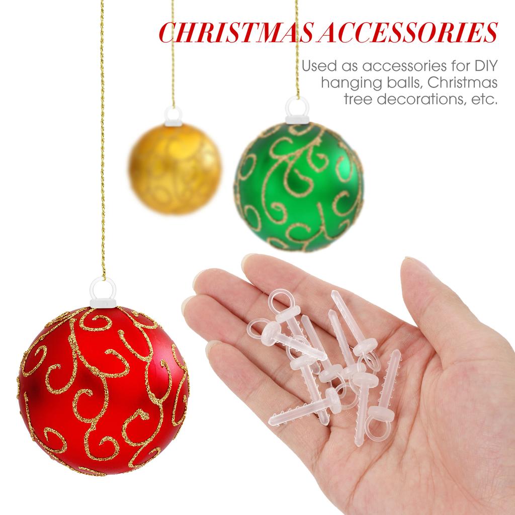 100Pcs Ball Caps Decorative Christmas Hanging Balls DIY Kit Creative Pendant Holder Tree Balls Accessories Ball Pendants Caps