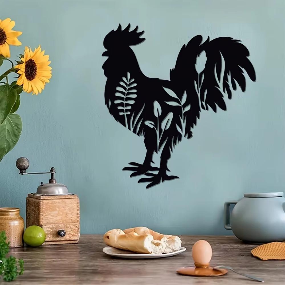 1pc Chicken Metal Wall Art - Charming Chicken Sign for Room Décor, Home, Holiday, and Festival Decorations, Ideal for Kitchen