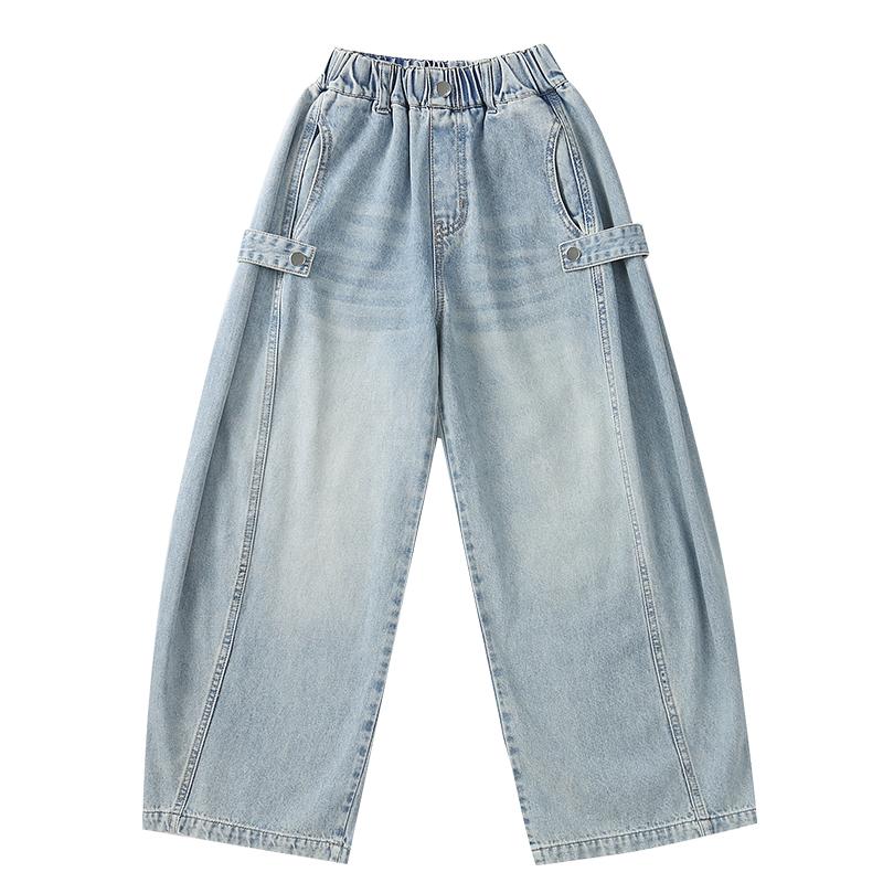 Loose Style Tween Girl Fashion Baggy Jeans Harem Pants for Kids Child Street Denim Trousers