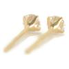 K10 White Cubic Zirconia 10K with K18YG Double Locking Backs [yokomountain] Earrings, 3mm, Gold, Women's,