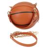 Borsa da Basket Durevole in Pelle PU con Cerniera Molteplici Opzioni di Indosso Borsa a Mano a Forma di Pallacanestro Borsa a Mano Rotonda Shopping