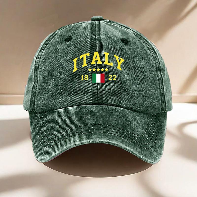 Streetwear Sun Protection Casual Cap Vintage Italy 1822 Baseball Cap Men Women Retro Washed Distressed Dad Hat Adjustable Cotton
