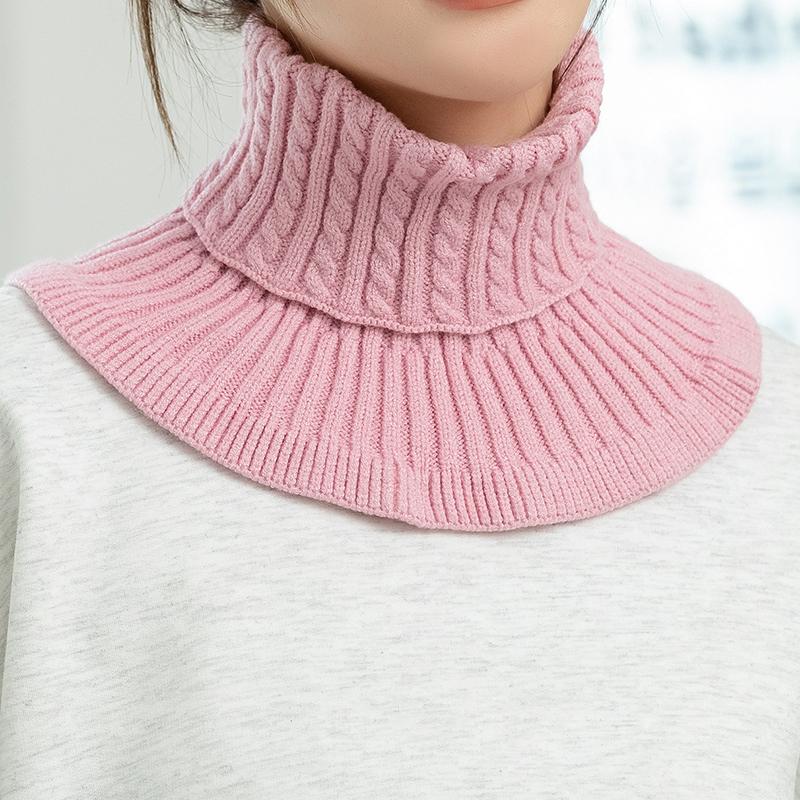 1Pc Solid Color Fashion Knitted Windproof Women Detachable Fake Collar Warmer Neck Turtleneck