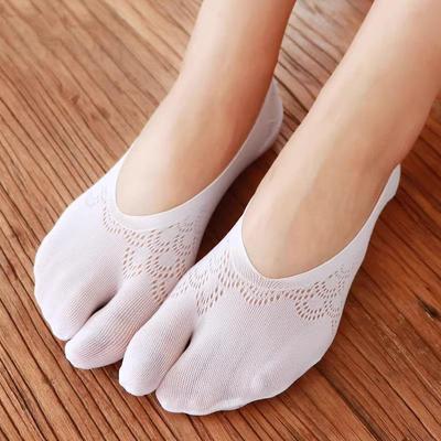 Dames Ultra-dunne Twee-teen Niet-slip Lage Zomer Sokken - Teen-scheidende Onzichtbare Boot Sokken, College Stijl