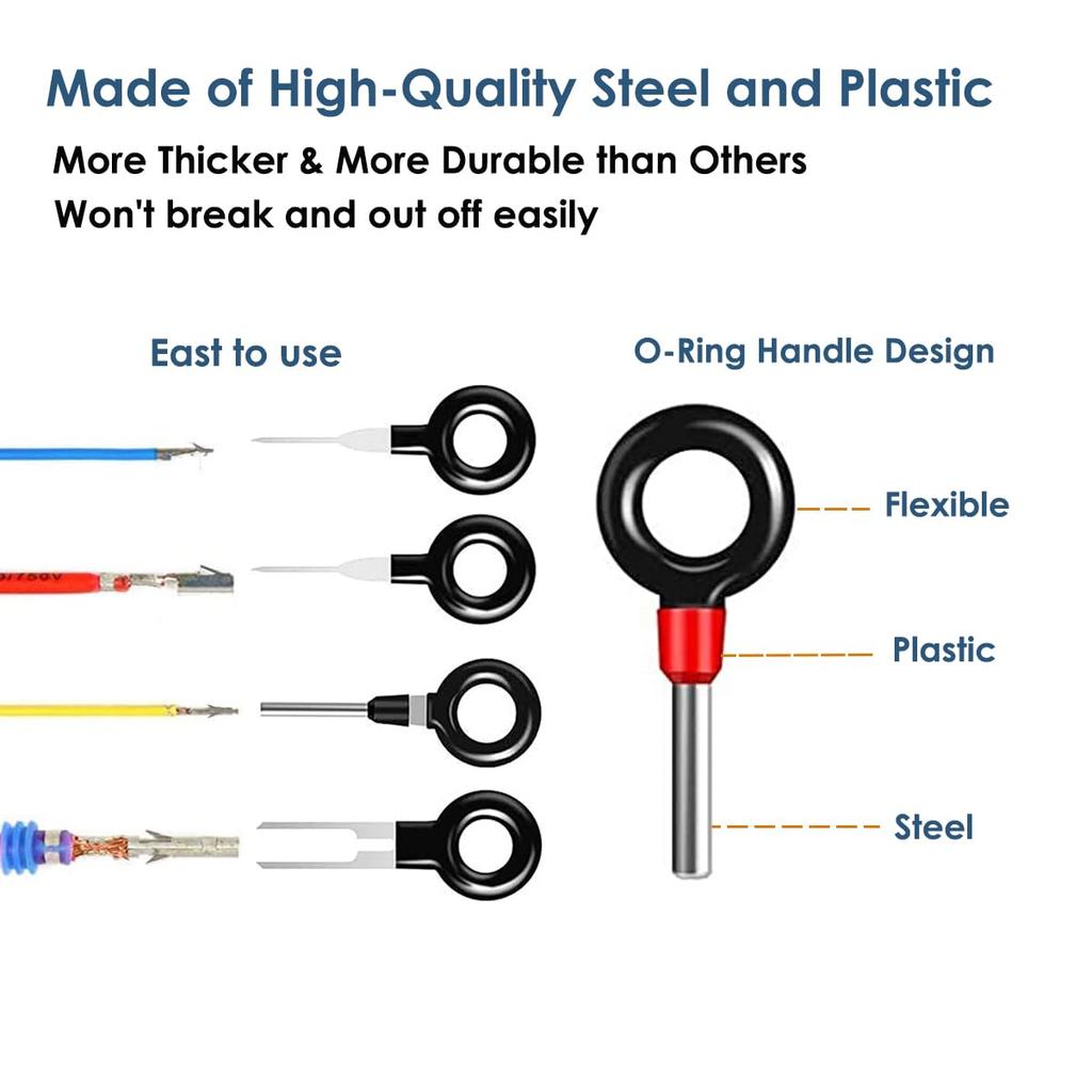 Maerd Terminal Removal Tool Kit 76Pcs Electrical Connector Pin Removal Tool Terminal Ejector Kit Depinning Tool For Automotive Car