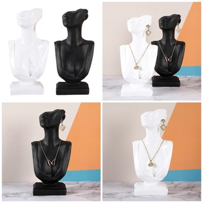 Fashion Neck Model Holder Jewelry Exhibition Stand Earrings Display Holder Resin Texture Necklace Holder for Necklace