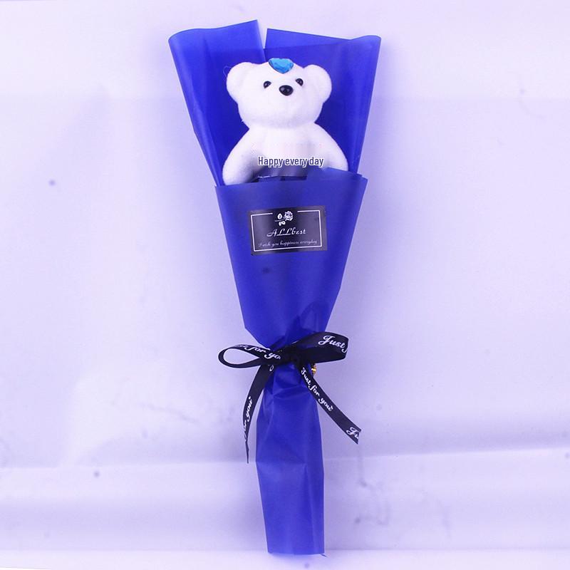 Valentine's Day Bear Bouquet: Cartoon Bear, Ice Cream Figure, Graduation Doll, Teacher's Gift, Rose Bear, Qixi Festival