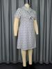 AOMEI White Women Dresses Short Sleeve Printed Slim Fit Knee Legnth Office Work Dress Plus Size