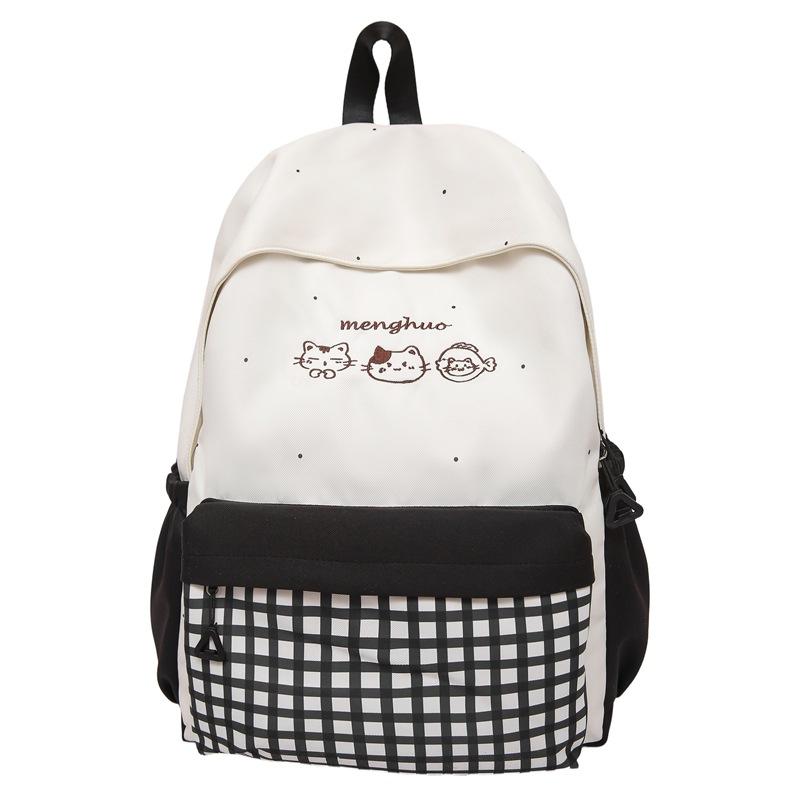 Student Bag Female Junior High School Student Campus Contrast Backpack Lightweight Commuter Backpack