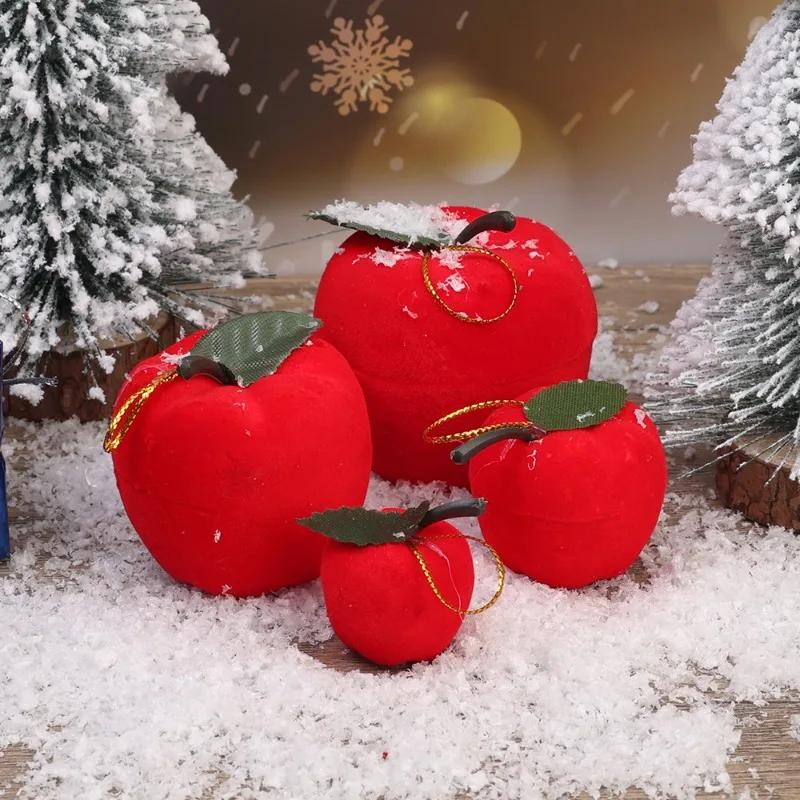 Realistic Eye-catching Simulation Red Apple Ornament Christmas Tree Decoration Navidad Xmas Atmosphere Pendant Home Festival