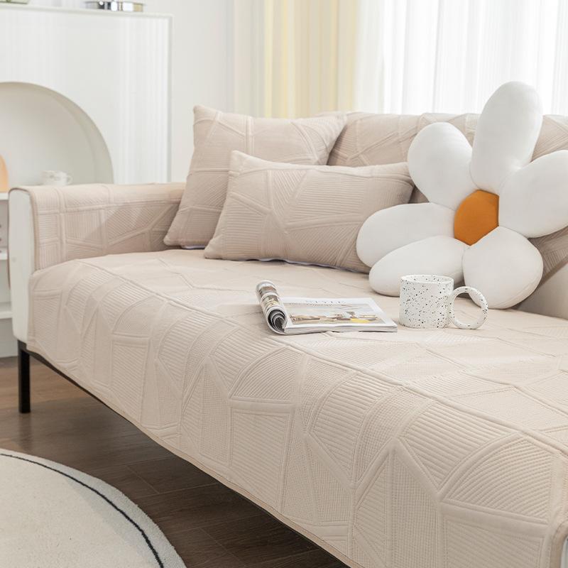 Praná Bavlněná Polštář na Pohovku Jednoduchý Moderní Univerzální pro Všechna Roční Období Obývací Pokoj Kožený Polštář na Pohovku Látkový Protiskluzový Potah Potah