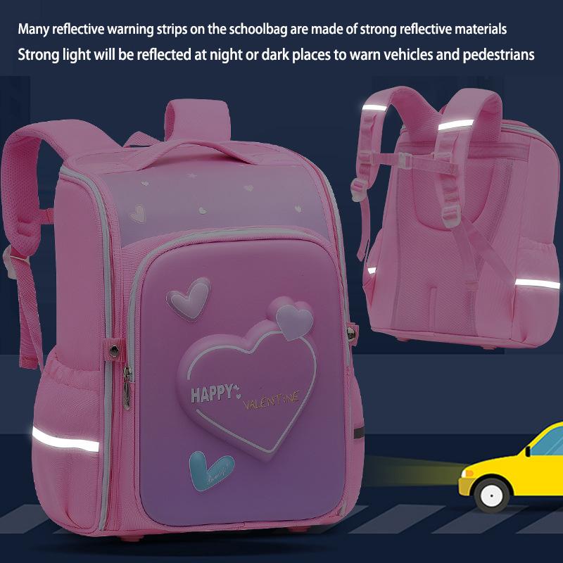 Cute 3D Cartoon School Backpack For Children Gift Elementary School Bags For Girls Waterproof Love Heart Kids Book Bag