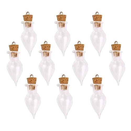 

10Pcs Fashion Women Pendants Necklaces Tear Drop Glass Bottles with Cork Top DIY Pendants Wishing Bottles Jars