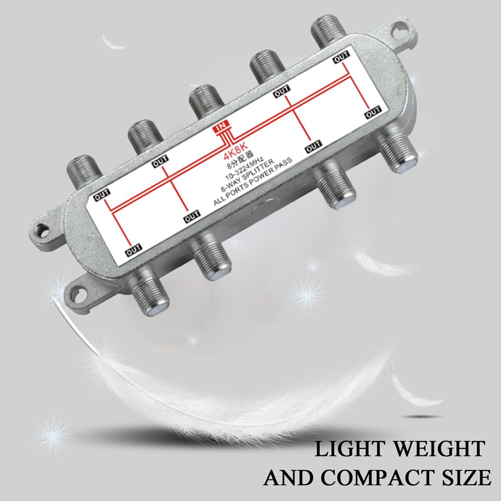 10-3224MHz 8 Way Signal Satellite Splitter GSP-08 TV Antenna RF Sat Coaxial Diplexer Combiner Cable Switch Switcher Dropshipping