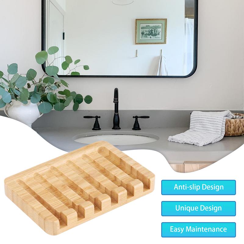 1pcs Wooden Soap Dishes With Water Drain Moisture-proof Home Portable Soap Sponge Holder Bathroom Accessories Organizer Tray