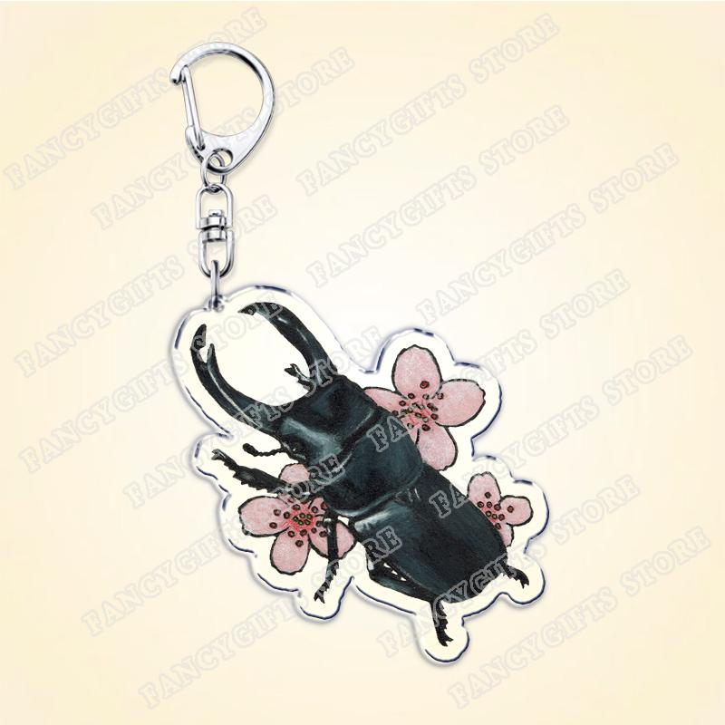 Porte-clés Scarabée Créatif pour Accessoires Porte-clés Insectes Nature Divertissants Bijoux Coccinelle Cadeaux Amis white