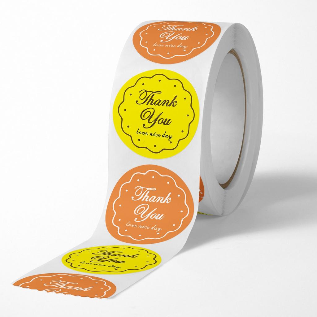 500pcs/roll Label Stickers, Thank You Floral Stickers, Gift Decoration Seal Stickers Labels Decoration