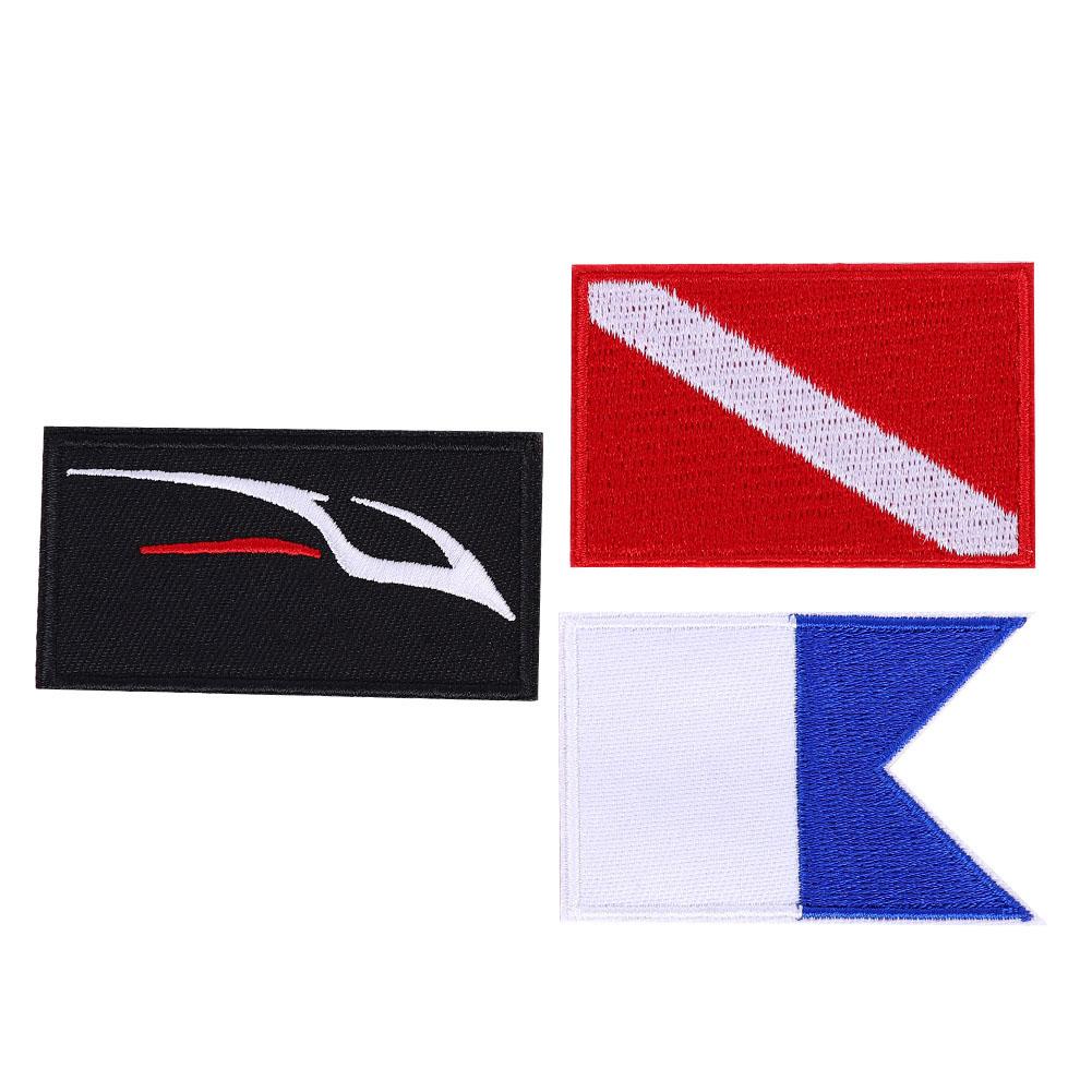 3PCS Scuba Diving Flag Patch Embroidered Diver Badge DIY Accessories for Backpack Hat