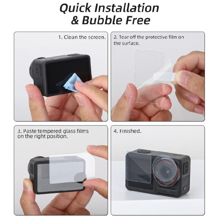 Thin High Hardness Screen Guard for Action 5Pro Camera, AntiFingerprint Protections