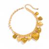 Elegant Heart Pendant Necklace Exaggerate Vintage Jewelry Exquisite Metal Heart Bracelet  Gift