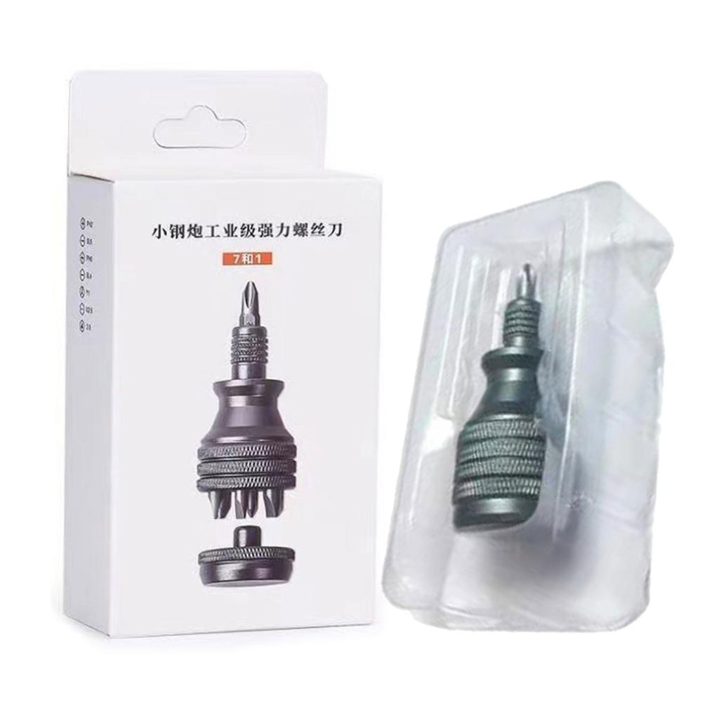 S2 Alloy Screwdriver Handle Screwdriver Holder for 1/4Inch Bit with AntiSlip Design Magnetic 7Bit U2.6 PH2 Y1 SL6 SL4