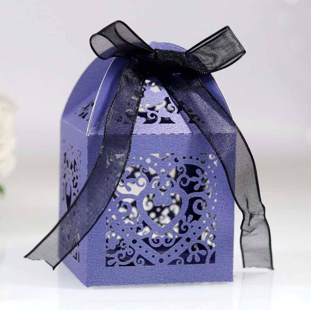Ivory Heart-Shaped Wedding Candy Box for Chocolates
