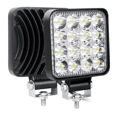 LED Offroad-Scheinwerfer Quadratisch 16-LED Arbeitsscheinwerfer | 5-in-1 Funktion | IP67 Wasserdicht | 12V Aluminium Scheinwerfer 2er-Pack