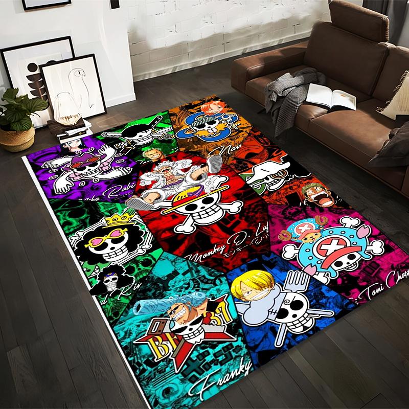 

Anime Style Carpet with Pirate Skull Designs and Vibrant Colors Suitable for use as an anti-slip for living room bedroom sofas 40x60cm( 15x23in )