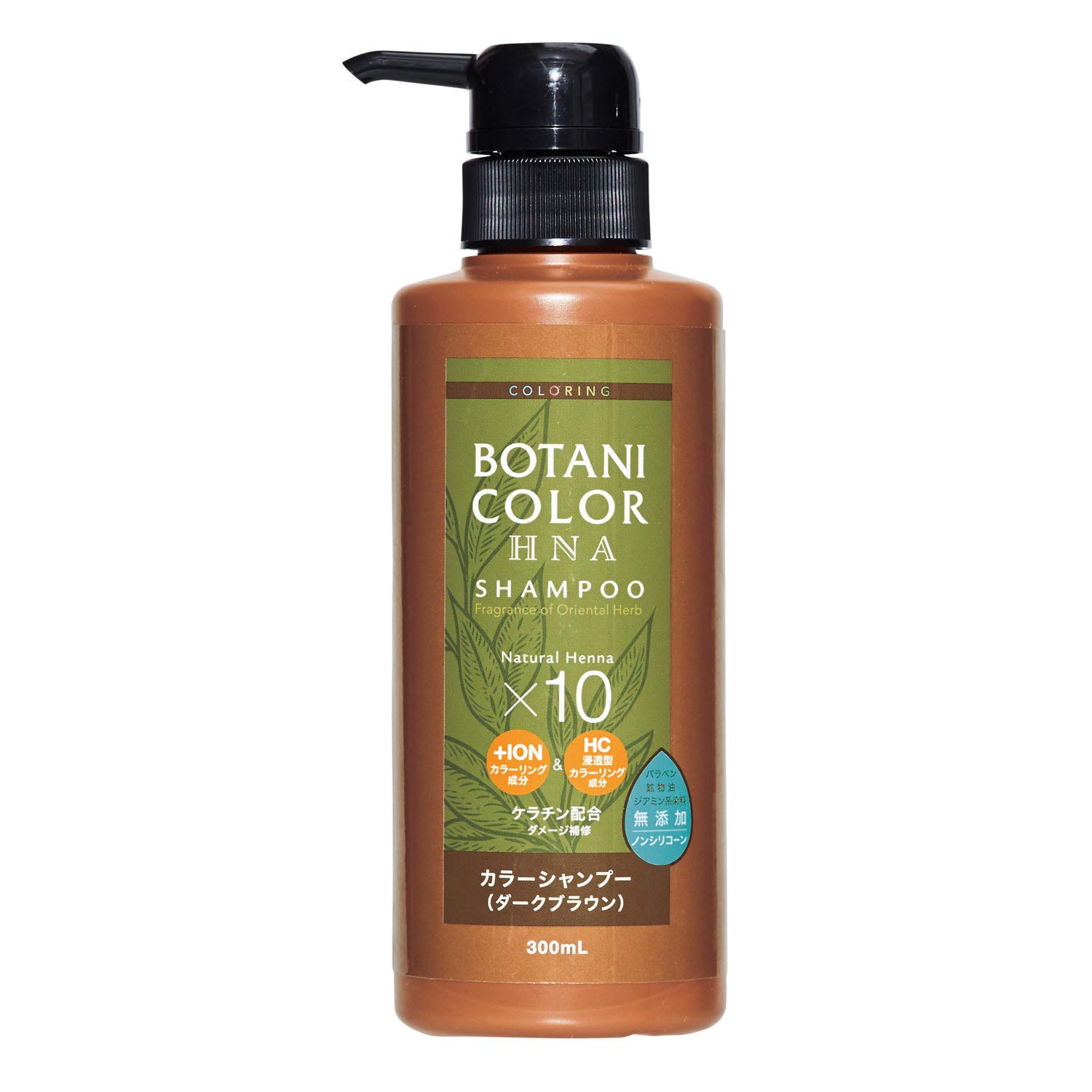 

Motto Botanical Color Shampoo, Pump Type, Dark Brown, 300ml